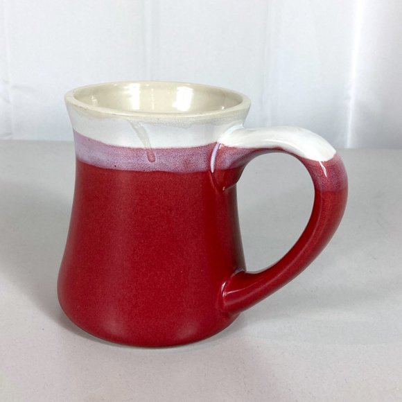 Harley Babe Pottery Style Coffee Mug Cup Oversized Maroon/Red Large Handle - Picture 6 of 9